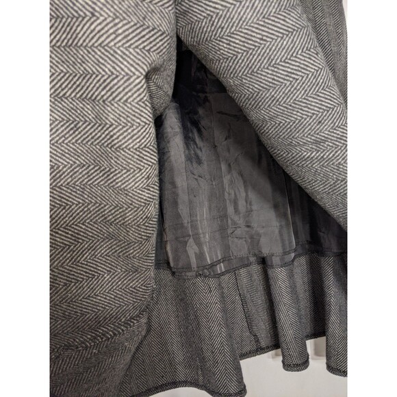 IDEALSANXUN Women's Black White A-Line Skirt XL Wool Blend Herringbone Lined - Picture 7 of 9